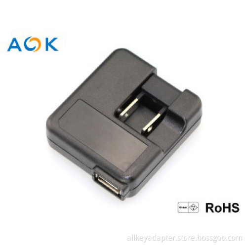 5V USB charger with foldable ac plug